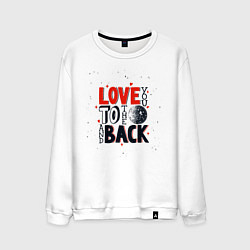 Свитшот хлопковый мужской Love back, цвет: белый