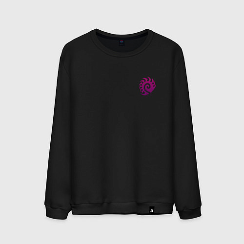 Мужской свитшот Zerg logo mini Purple / Черный – фото 1