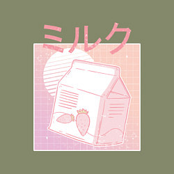 Свитшот хлопковый мужской Vaporwave Strawberry Milk, цвет: авокадо — фото 2