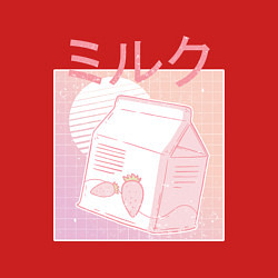 Свитшот хлопковый мужской Vaporwave Strawberry Milk, цвет: красный — фото 2