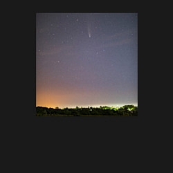 Свитшот хлопковый мужской Комета на фоне ночного неба, цвет: черный — фото 2