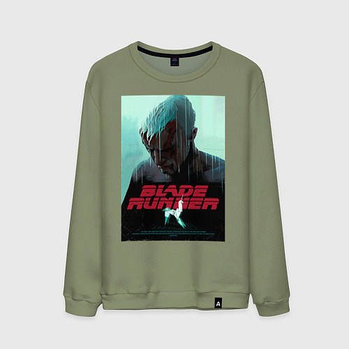 Мужской свитшот Слезы в дожде Blade Runner / Авокадо – фото 1