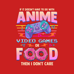 Свитшот хлопковый мужской Anime Video Games Or Food, цвет: красный — фото 2
