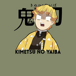 Свитшот хлопковый мужской Зеницу Агацума Kimetsu no Yaiba, цвет: авокадо — фото 2