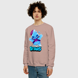Свитшот хлопковый мужской Сквик Squeak Brawl Stars, цвет: пыльно-розовый — фото 2
