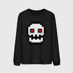 Свитшот хлопковый мужской Skull Geometry Dash, цвет: черный