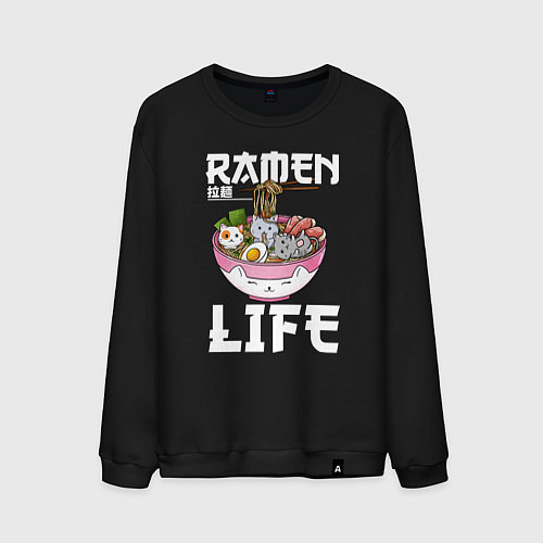 Мужской свитшот Ramen life / Черный – фото 1