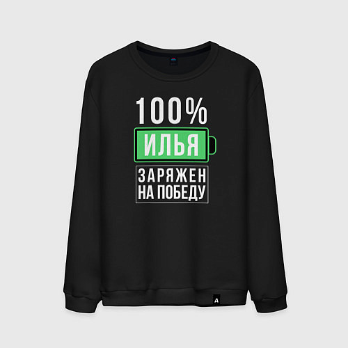 Мужской свитшот 100% Илья / Черный – фото 1