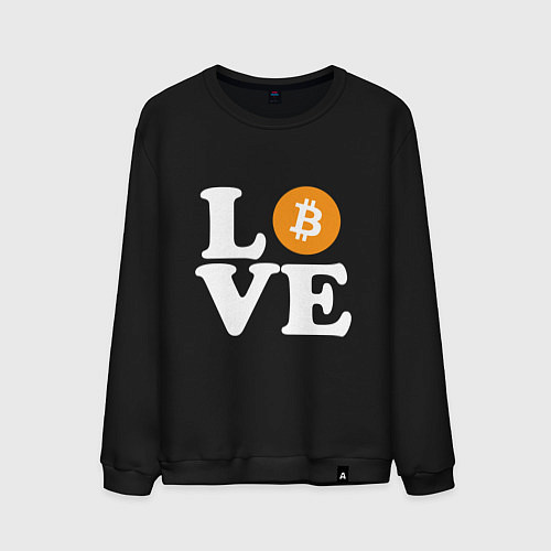 Мужской свитшот LOVE BITCOIN БИТКОИН БИТОК / Черный – фото 1