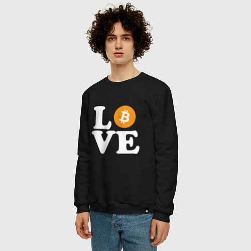 Мужской свитшот LOVE BITCOIN БИТКОИН БИТОК / Черный – фото 3