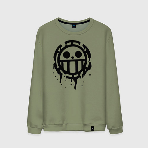 Мужской свитшот One Piece знак черной краской / Авокадо – фото 1