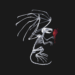 Свитшот хлопковый мужской Скелет крылатой крысы, цвет: черный — фото 2