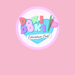 Свитшот хлопковый мужской Doki Doki Literature Club Logo Z, цвет: светло-розовый — фото 2