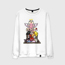 Свитшот хлопковый мужской THE BINDING OF ISAAC, цвет: белый