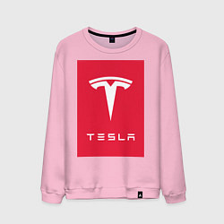 Свитшот хлопковый мужской TESLA MOTORS ТЕСЛА, цвет: светло-розовый