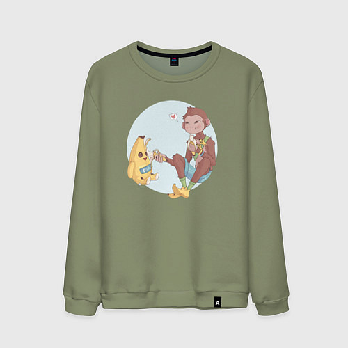 Мужской свитшот Манки и Банан / Авокадо – фото 1