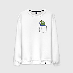 Свитшот хлопковый мужской Pepe simp, цвет: белый