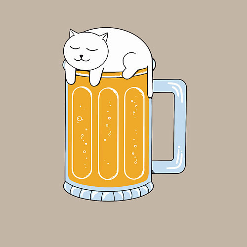 Мужской свитшот Beer Cat / Миндальный – фото 3