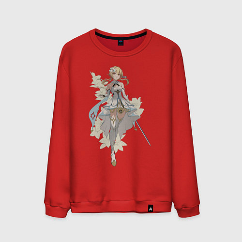 Мужской свитшот Люмин с цветами / Красный – фото 1