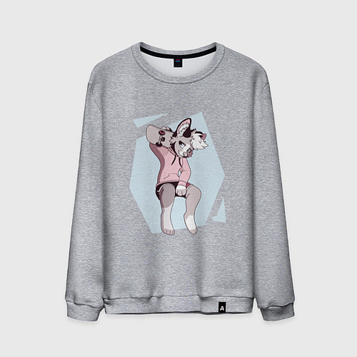 Мужской свитшот Собака Фурри Furry / Меланж – фото 1