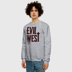 Свитшот хлопковый мужской Evil West, цвет: меланж — фото 2