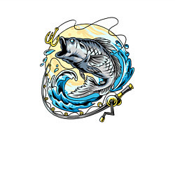 Свитшот хлопковый мужской Рыбалка, цвет: белый — фото 2