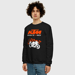 Свитшот хлопковый мужской KTM MOTORCYCLES КТМ МОТОЦИКЛЫ, цвет: черный — фото 2