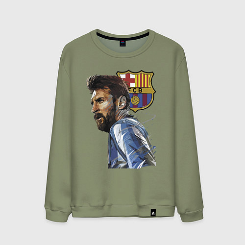 Мужской свитшот Lionel Messi Barcelona Argentina Striker / Авокадо – фото 1