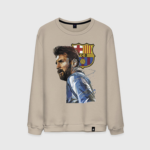 Мужской свитшот Lionel Messi Barcelona Argentina Striker / Миндальный – фото 1