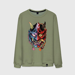 Свитшот хлопковый мужской Два лица, цвет: авокадо