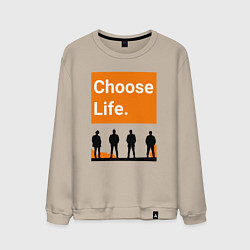Свитшот хлопковый мужской Choose Life, цвет: миндальный