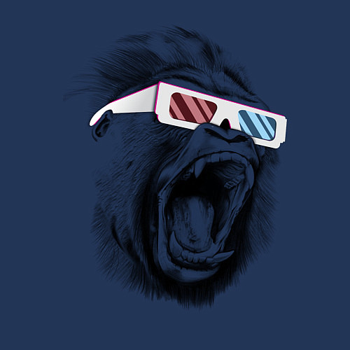 Мужской свитшот Дикая горилла / Тёмно-синий – фото 3