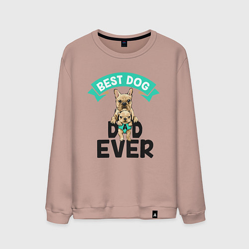 Мужской свитшот Best Dog, Dad Ever / Пыльно-розовый – фото 1