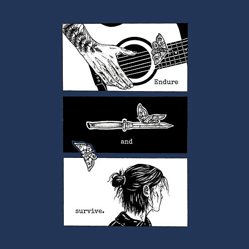 Мужской свитшот Endure and survive / Тёмно-синий – фото 3