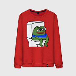 Свитшот хлопковый мужской Лягушонок пепе, цвет: красный