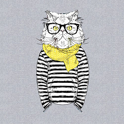 Свитшот хлопковый мужской Hipster Cat, цвет: меланж — фото 2