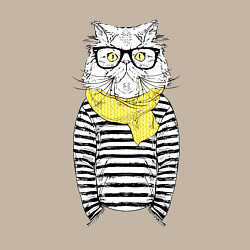 Свитшот хлопковый мужской Hipster Cat, цвет: миндальный — фото 2