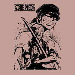 Свитшот хлопковый мужской Ророноа Зоро One Piece, цвет: пыльно-розовый — фото 2