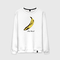 Свитшот хлопковый мужской Банан, Энди Уорхол, цвет: белый