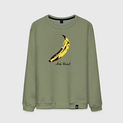 Свитшот хлопковый мужской Банан, Энди Уорхол, цвет: авокадо