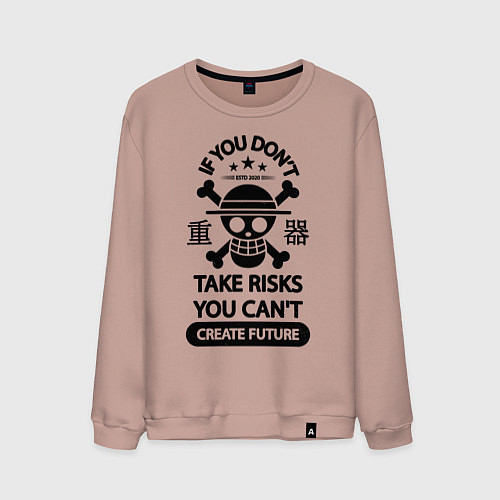 Мужской свитшот Если вы не рискуете, вы не можете создать будущее / Пыльно-розовый – фото 1