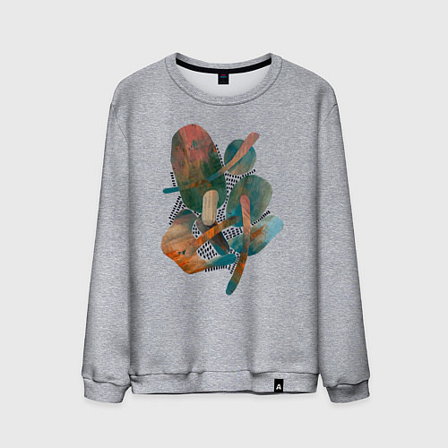 Мужской свитшот Березки и поля / Меланж – фото 1