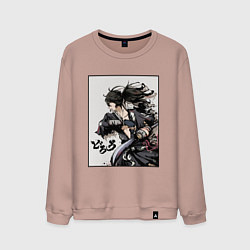 Свитшот хлопковый мужской Хяккимару Дороро Z, цвет: пыльно-розовый