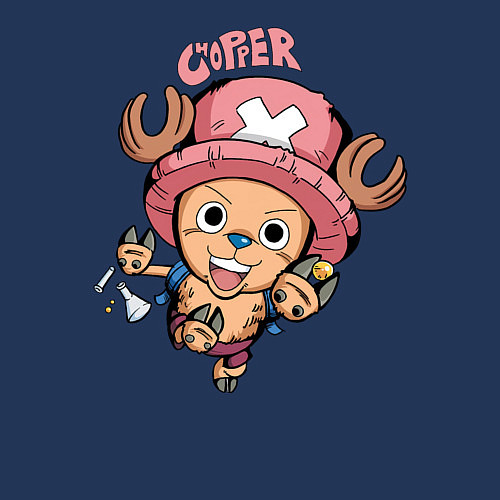 Мужской свитшот Тони Тони Чоппер One Piece / Тёмно-синий – фото 3