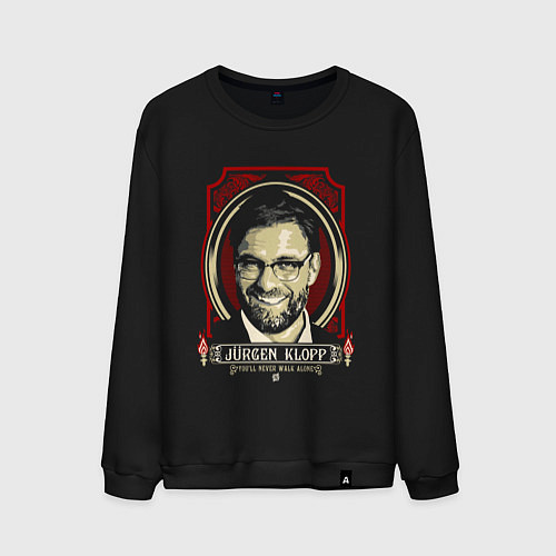 Мужской свитшот Юрген Клопп / Черный – фото 1