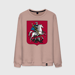 Свитшот хлопковый мужской Георгий Победоносец - Герб, цвет: пыльно-розовый