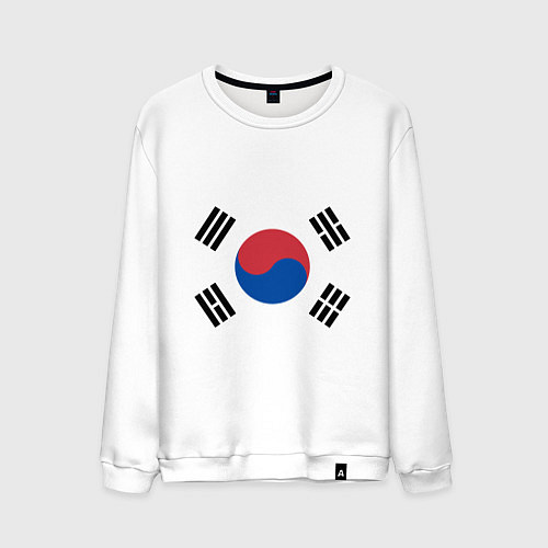 Мужской свитшот Корея Корейский флаг / Белый – фото 1