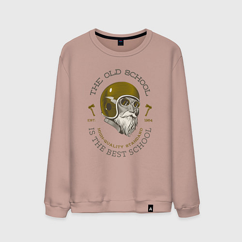 Мужской свитшот Байкерская школа / Пыльно-розовый – фото 1