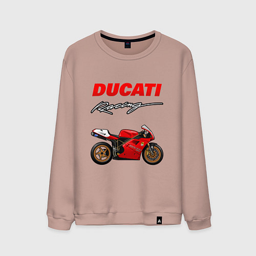 Мужской свитшот DUCATI ДУКАТИ MOTOSPORT / Пыльно-розовый – фото 1