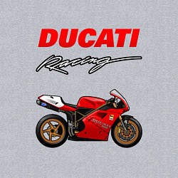 Свитшот хлопковый мужской DUCATI ДУКАТИ MOTOSPORT, цвет: меланж — фото 2